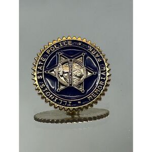 Vintage Gold Tone Illinois State Police Memorial Park Enamel Lapel Pin‎